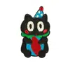 Parche de Tela Adhesivo DIY Original en Stock con Bordado de Gato Negro de Dibujos Animados Decoración para Ropa Infantil