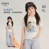 YOJIA Camiseta de Manga Curta de Verão 2026 Nova Estilosa Desenho Animado Roupas Infantis Meia Manga Camiseta Fina Infantil Roupa de Verão