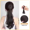 Trenzas para Peluca, Cabello de Cola de Caballo, Estilo de Atar, Rizos Elegantes y Perezosos en Capas, Cola de Caballo Baja, Estilo Natural de Trenza Falsa, Cabello Largo Rizado