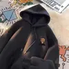 Sudadera con capucha de terciopelo de peso pesado estilo retro americano para hombres y mujeres, Nueva colección Otoño e Invierno, Tops y chaquetas holgados, casuales y versátiles