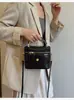 Bolso de Caja Popular Transfronterizo para Mujer 2025 Nuevo Bolso de Mano con Hilo Bordado de Rombos Bolso Bandolera de Hombro Único Estilo Pequeño de Fragancia Trendy