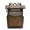 Mochilas Retro Europeas y Americanas al por Mayor, Mochilas Impermeables de Lona para Viajes al Aire Libre y Ocio, Lona Encerada al Aceite