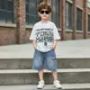 Traje Fresco de Manga Corta para Niños, Ropa Infantil de Verano a la Moda, Nuevo Conjunto Delgado de Verano 2026, Ropa de Verano de Moda para Niños