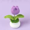 Flor Artificial Acabada Tricotada em Lã Transfronteiriça Amor em Vaso Decoração de Mesa de Estudo Presente de Dia dos Namorados de Natal