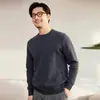 Suéter 100% Cachemir Puro Otoño Invierno Nuevo para Hombre Cuello Redondo Casual Tejido de Punto Holgado Jersey Suéter Cálido