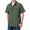 Camisa de manga corta de secado rápido para hombre, personalizada, transpirable para exteriores, multibolsillos, holgada, táctica, de trabajo, fabricante
