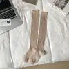 Calcetines de pantorrilla para mujer de primavera y otoño con bordes rizados, calcetines largos Jk, calcetines apilados de encaje combinados con zapatos pequeños de cuero, calcetines para botas Melad