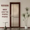 Puerta abatible de apartamento Vidrio templado esmerilado Puerta de ingeniería de aleación de aluminio para hogar, escuela, baño, aseo