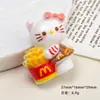 Acessórios de Resina DIY Desenho Animado, Batatas Fritas 3D, Presilhas de Cabelo Cola de Creme de Gatinho, Pingentes de Chaveiro, Acessórios Atacado