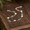 Pulseira de Prata S925 com Calcedônia Verde Natural Inlaid para Mulheres Moda Nacional Moda Design Pequeno Fresco Fabricante Atacado Fornecimento ao Vivo