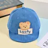 Boné de Baseball Infantil Ursinho Veludo Confortável Unissex Outono/Inverno Passeio à Prova de Vento Bonito Chapéu Bico de Pato Infantil