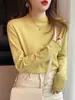 Suéter de Punto de Cachemir Nuevo para Mujer, Ropa Interior de Cuello Alto para Otoño e Invierno, Diseño de Top