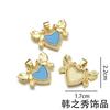 Colar pingente de amor europeu e americano transfronteiriço cobre turquesa banhado a ouro acessórios diy corrente clavícula ins personalidade nicho