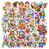 50 Peças de Adesivos de Animais Cartoon Arco-Íris para Decoração de Caderno Infantil, Adesivos de PVC à Prova d'Água, Adesivos Fofos de Grafite, Transfronteiriço