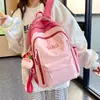 Mochila de Aspecto Elegante para Niñas, Estudiantes de Secundaria y Preparatoria, Gran Capacidad, Bolso Escolar Casual Sencillo, Mochila Ligera para Viajes de Color Contrastante