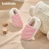 Chinelos de Algodão Balabala Kidsren com Salto para Meninos e Meninas Forrados com Lã e Espessados Sapatos de Algodão para Bebê Quentes para Outono e Inverno Sapatos de Casa Internos