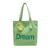 Bolsa de Lona con una Estética Artística, de Nicho, Estilo Japonés, Ambiente Perezoso Estilo Ins, Letras Simples, Bolso de Hombro Fresco de Verano para Mujer