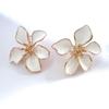Aretes de Flores Antiguas con Esmalte de Gota 2024 Diseño Niche Exagerado Aretes de Pétalos Lujosos Ligeros Aretes Avanzados