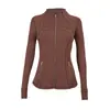 Jaqueta Lulu Gola Alta Original Define Zíper Dourado Roupa de Yoga Roupa Fitness Manga Longa Jaqueta Esportiva Exportação