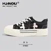 Zapatos de Lona de Suela Gruesa Universales para Mujer, Nuevos Zapatillas de Diseño Nicho Flor de Ciruelo Verano 2026, Zapatos Deportivos Casuales Blancos
