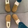 Zapatos de Algodón para Mujer 2026 Nuevo Estilo Invierno Con Felpa Cálidos Suela Gruesa Casual Botas de Nieve Caña Baja Boca Poco Profunda Peludos Zapatos Birkenstock