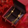 Nuevos Pendientes de Flor de Boda Elegantes Chapados en Oro Arena Vietnamita con Gancho para la Oreja Pendientes de Boda Oro de Imitación