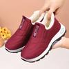 Zapatos de Algodón Unisex de Invierno para Personas de Mediana Edad y Mayores, Forrados de Felpa y Suelas Engrosadas para Senderismo, Zapatos de Algodón Calientes, Zapatos Planos para una Pierna, Botas de Nieve