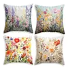 Jit Dropshipping Popular Funda de Almohada 3D de Planta Floral Decoración del Hogar Cabecera de Sofá Funda de Cojín Estampada de Lino