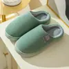 Pantuflas de algodón para casa para mujer para otoño e invierno, pantuflas cálidas de felpa para interior para parejas, pantuflas de algodón felpudo antideslizantes para hombre en invierno