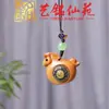 Colgante de collar de caballo balancín de palisandro, Cadena para teléfono, Llavero, Cadena para suéter de caballo del zodiaco tallado en madera Yiming Xianyuan