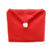 Juego de sillas navideñas Haube de tejido no tejido rojo, muy vendido, decoración de mesa navideña, gorro navideño de tacto suave.