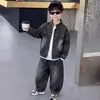 Conjunto de mezclilla de otoño para niños 2026 nuevo elegante y moderno ropa para bebés para niños pequeños, conjunto de dos piezas para primavera y otoño para niños