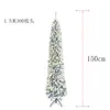 Árvore de Natal Flocada Árvore Lápis 1,2m - 2,1m Branca Nevada Densa Decoração de Árvore de Natal com Luzes LED