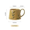 Caneca de Café de Cerâmica Rústica Vintage Personalizada, Caneca Listrada Esmaltada em Forno de Alto Valor Pintada à Mão, Fábrica Transfronteiriça