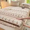 Lençol de cama de fleece espesso com forro de fleece para o inverno, peça única, capa de cama quente de inverno, fleece de leite, protetor de colchão de flanela