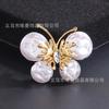 Broche de borboleta temperamento de luxo de alta qualidade, moda all-match, liga, gota de óleo, diamante, inseto, terno, casaco, acessórios, pino
