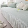 Almofada de sofá de tecido de malha simples de luxo leve para o verão, com capa de encosto fixa antiderrapante resistente ao desgaste e assento refrescante