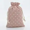 Bolsa de tela impresa para regalo de Navidad bolsa de almacenamiento con cordón bolsa para regalos de manualidades bolsa de embalaje para sachet en stock al por mayor
