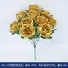 Flores Artificiales, Rosas Doradas, Decoraciones Navideñas, Rosas Doradas, Arreglos para Bodas, Coronas para Festival de la Cosecha, Arreglos Florales