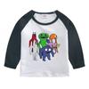 Camiseta de Manga Longa para Meninos e Meninas Primavera e Outono 2023 Nova Camiseta Básica Gola Redonda Infantil Top de Algodão Bonito para Crianças