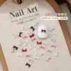 Mini Laços Acessórios para Nail Art Cores Sólidas Populares Misturadas Âncora Vermelha Grandes e Pequenos Acessórios de Resina para Unhas Atacado