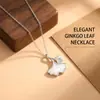 Collar de Plata Pura 999 Tres Suertes para Mujer, Cadena Clavicular de Lujo Ligero de Gama Alta, Estilo Ins Hoja de Ginkgo Perla Blanca Collar Venta al por Mayor