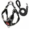 Arnés reflectante para perros con correa de 1.5 metros, para perros pequeños a medianos que pesen 2 kg - 23 kg