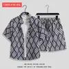 Camisa de Flores Hawaianas Traje de Playa Verano Delgado Sanya Viaje Pareja Hombre y Mujer Talla Grande Pantalones Casuales Sueltos