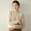 Suéter de Cachemira Suave y Cómodo de Otoño/Invierno para Mujer, Jersey de Cuello Redondo, Suéter de Punto con Trenzas, Suéter Grueso de Manga Larga, Capa Base Interior