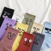 Nuevas Medias de Algodón Estilo Coreano para Mujer Otoño Expresión Divertida Jacquard Elegantes Tendencia Ins Media Pantorrilla Calcetines para Hombre