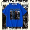 Nueva Camiseta de Verano Estilo Delta Action Estampado Algodón Holgada Cuello Redondo Manga Corta para Niños y Niñas