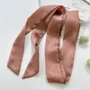 Bufanda Larga Estrecha de Seda, Pañuelo Versátil para el Cuello, Cinta Decorativa para el Cabello, Cinta para Atar Bolsas, Bufanda Larga Delgada de Seda de Color Sólido para el Verano