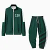 Roupa esportiva infantil outono gola alta zíper suéter (novo número) roupa infantil verde escuro