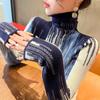 Suéter de cuello alto para mujer, moderno y a la moda, para Otoño e Invierno 2025, Top de punto ajustado, Capa base para superponer